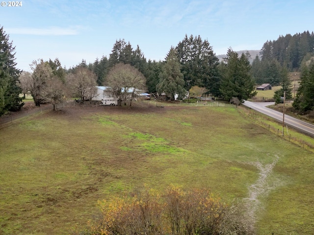 view of yard with a rural view