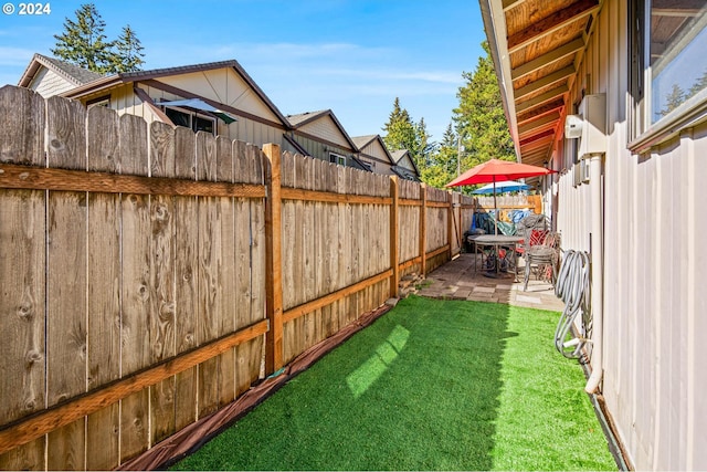 view of yard featuring a patio