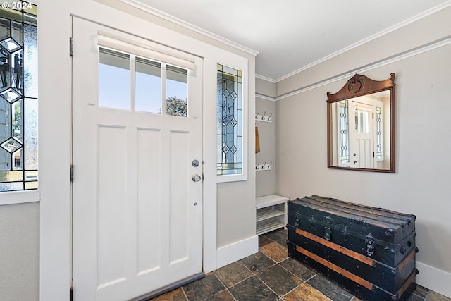 foyer entrance with ornamental molding