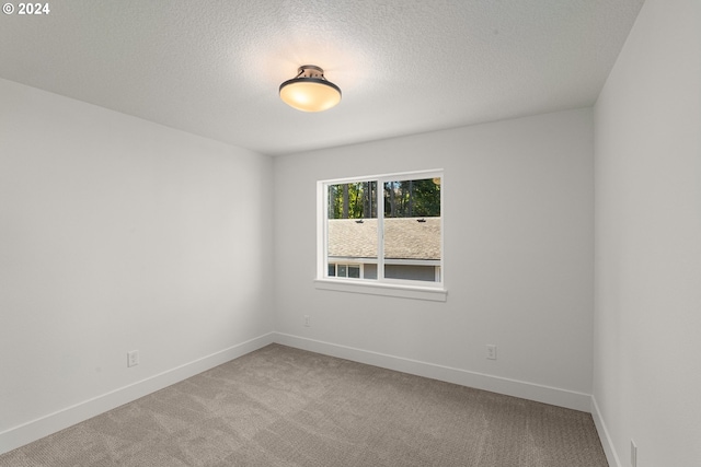 unfurnished room featuring a textured ceiling and carpet