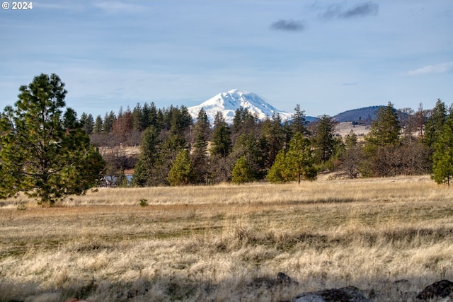 view of mountain feature with a rural view