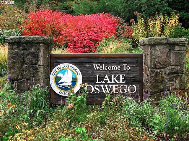 view of community sign