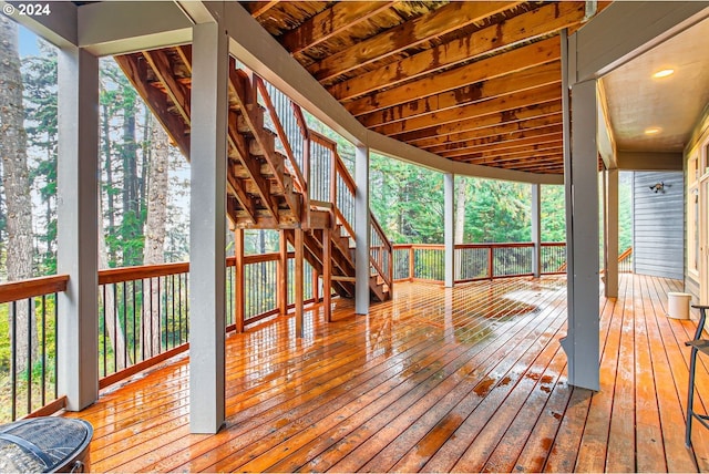 13829 SE Claremont St, Happy Valley, OR 97086 - wooden deck with stairs