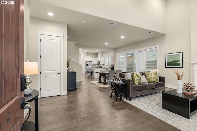 living room featuring light wood-type flooring