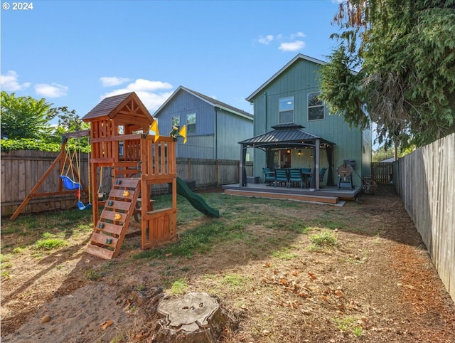 view of play area with a gazebo