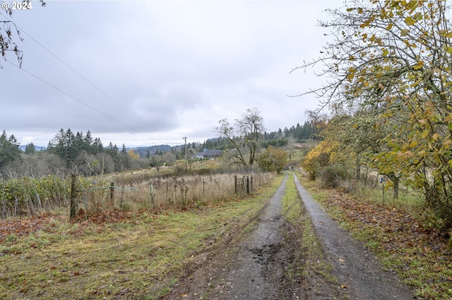 view of street featuring a rural view