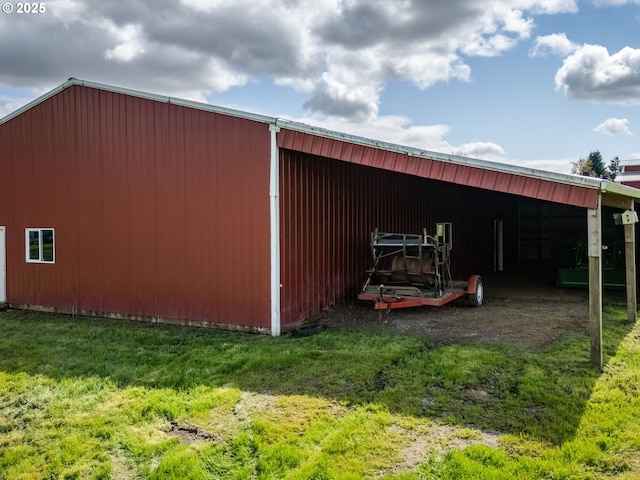 view of pole building with an attached carport
