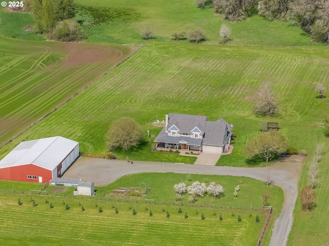 aerial view featuring a rural view