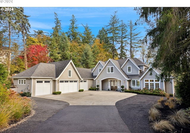 view of front of home with a garage