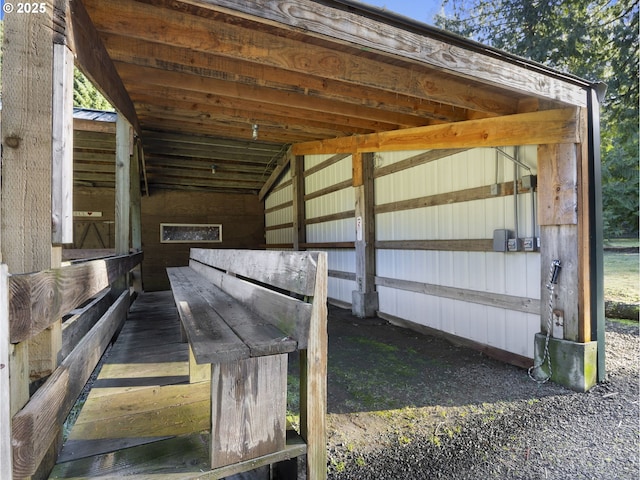 view of horse barn