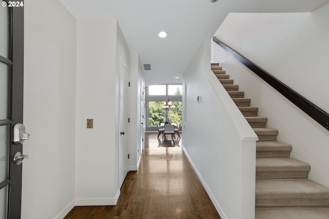 interior space with hardwood / wood-style floors