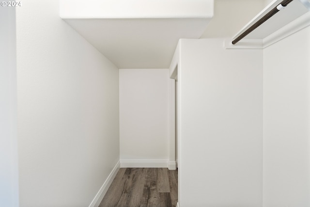 walk in closet featuring hardwood / wood-style floors