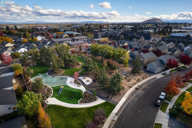 aerial view featuring a mountain view