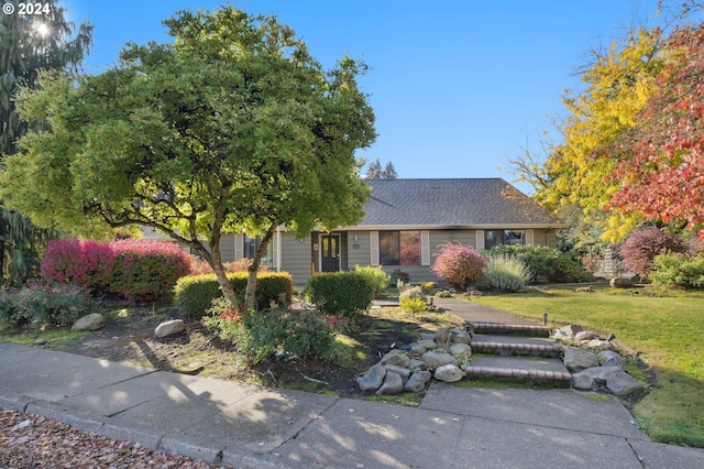 view of front of house featuring a front yard