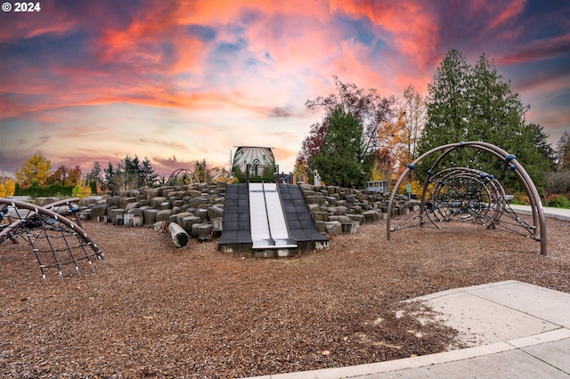 view of playground at dusk