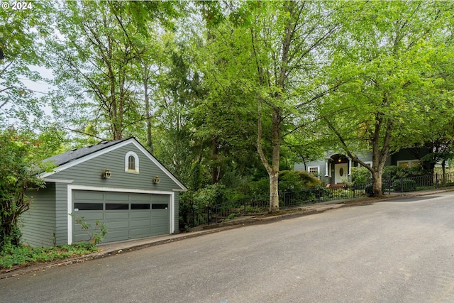 view of garage