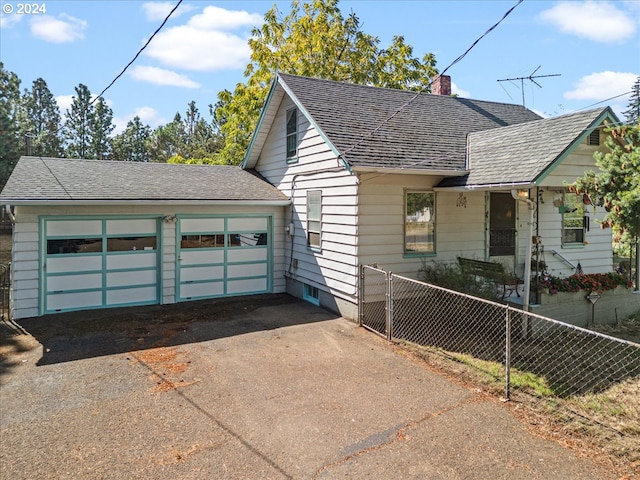 exterior space featuring a garage