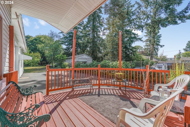 view of wooden deck