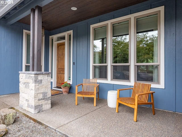 view of patio featuring covered porch