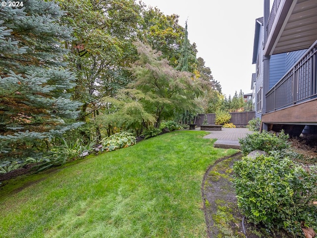 view of yard with a patio area