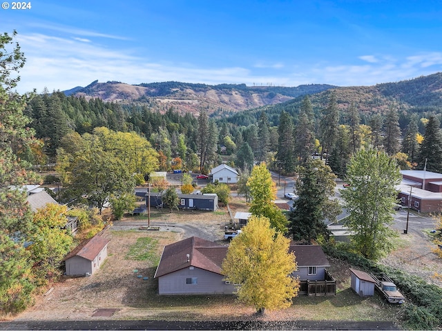 aerial view featuring a mountain view