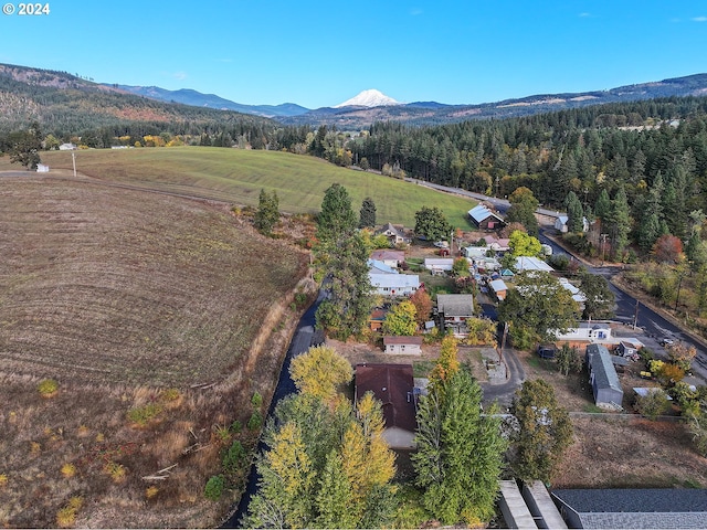 drone / aerial view with a mountain view