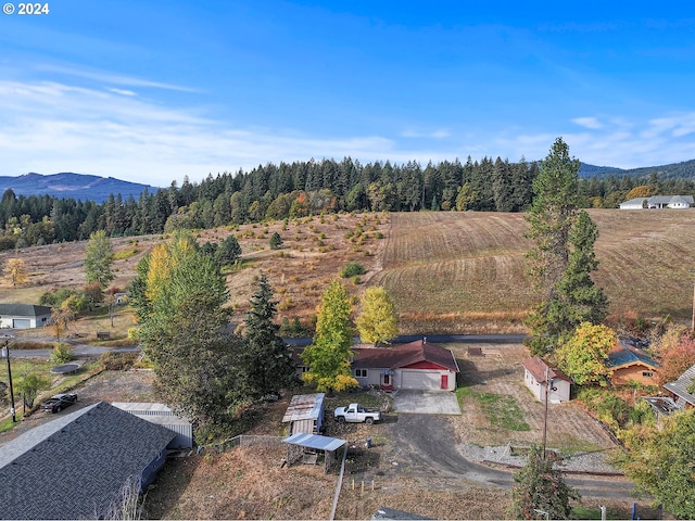 aerial view featuring a mountain view