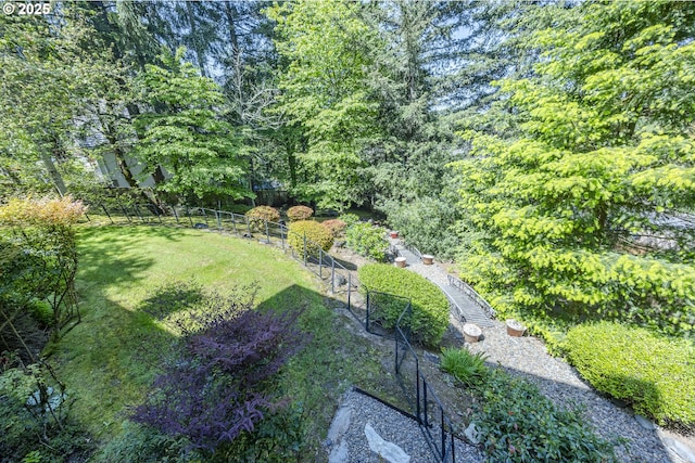 view of yard with fence