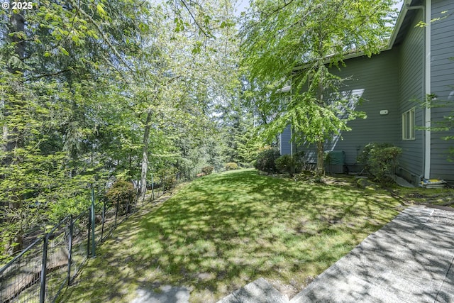 view of yard with fence