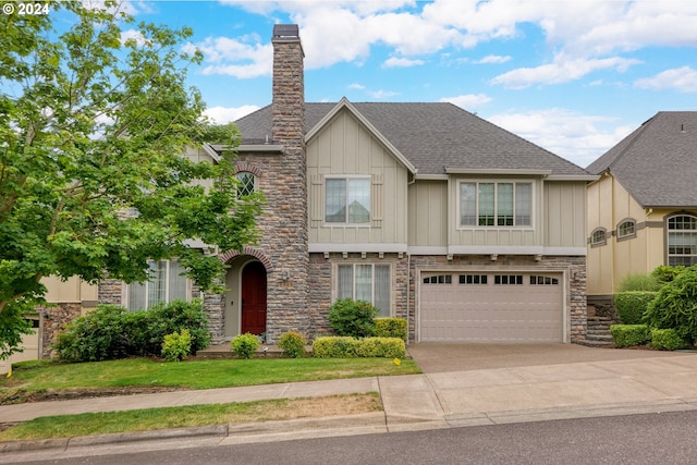 view of front of property featuring a garage