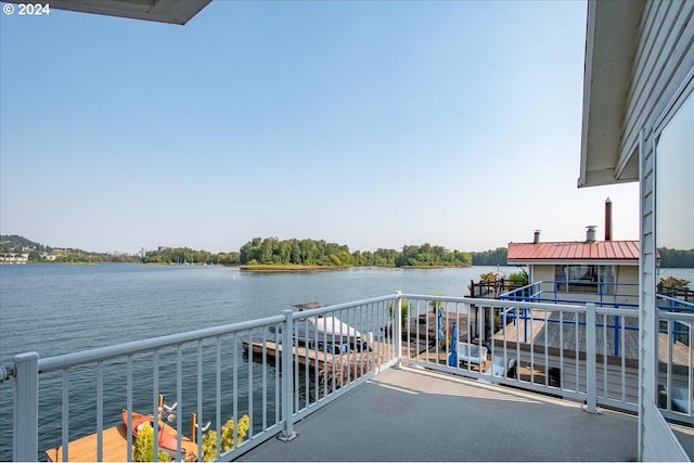 balcony with a water view