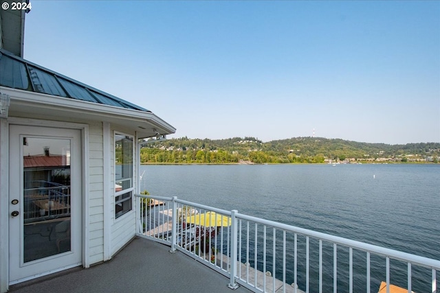 balcony with a water view