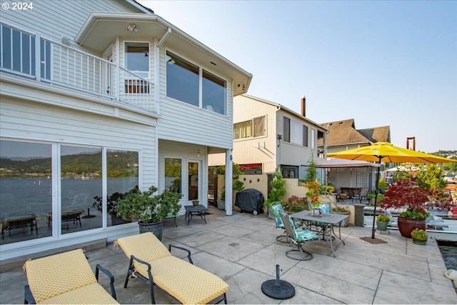 view of patio / terrace featuring a balcony