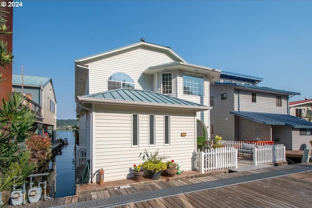 view of front of property featuring a deck