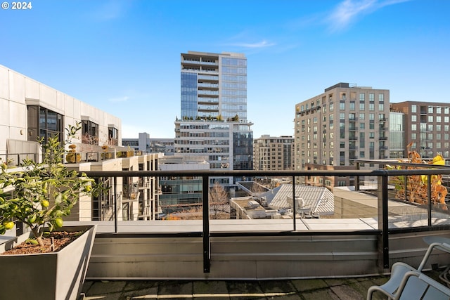 balcony with a view of city