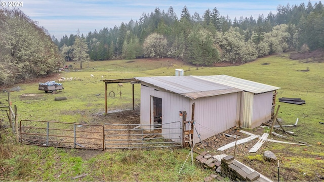 view of outdoor structure featuring a rural view