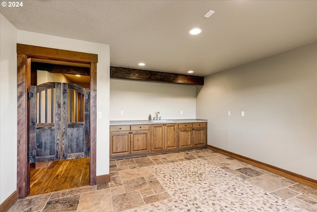 33138 SE Bluff Rd, Boring, OR 97009 - indoor wet bar featuring stone tile flooring, baseboards, and recessed lighting