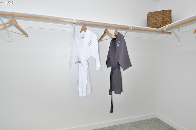 spacious closet with carpet floors