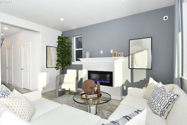 living room featuring hardwood / wood-style flooring