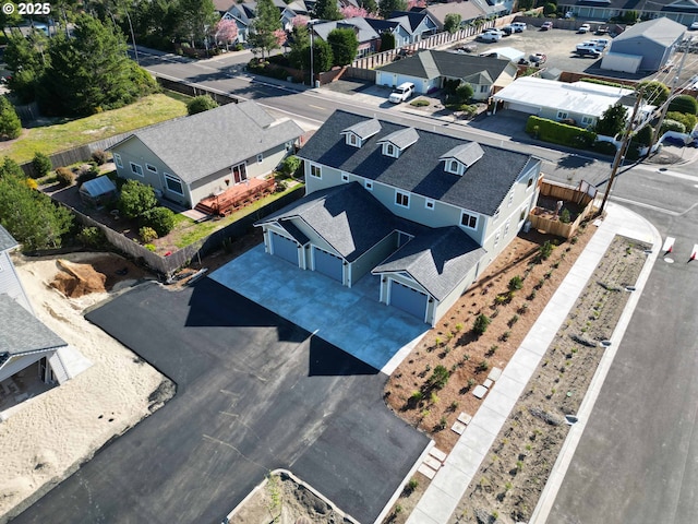 bird's eye view with a residential view