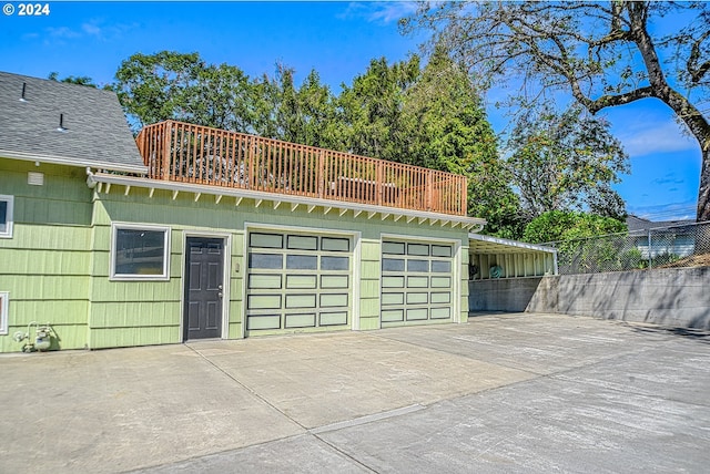 view of garage