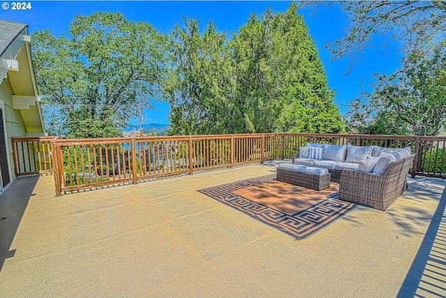 view of patio / terrace with an outdoor hangout area and a deck