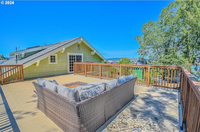 deck featuring an outdoor living space