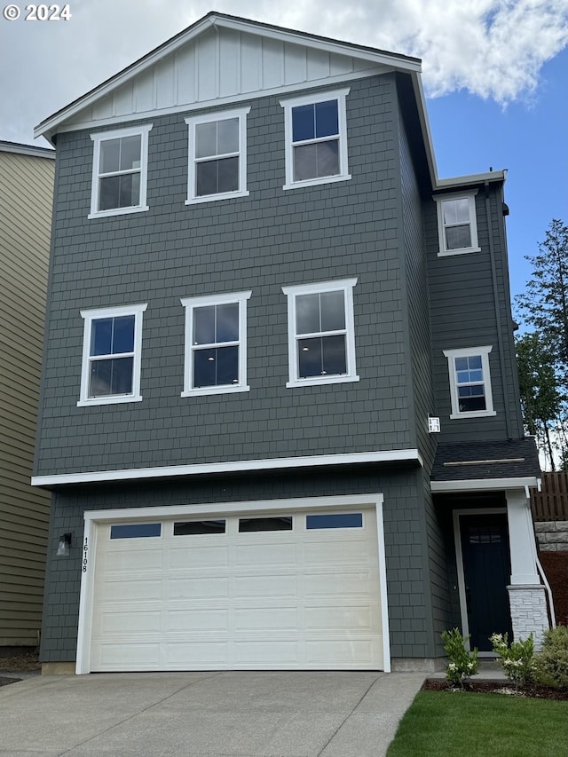 view of front of house with a garage