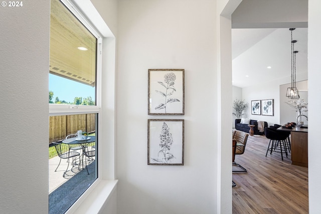 interior space with hardwood / wood-style floors