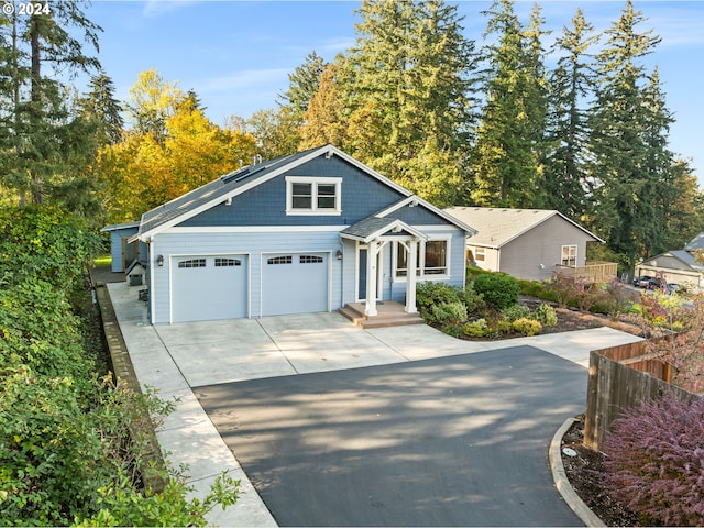 view of front facade with a garage