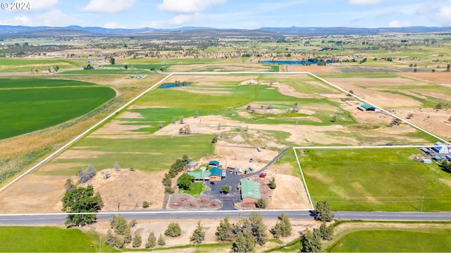 drone / aerial view with a mountain view