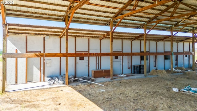 misc room with lofted ceiling