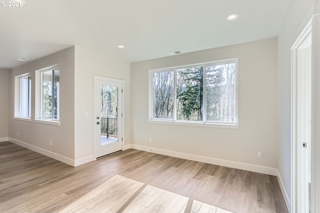 interior space featuring light hardwood / wood-style floors and a wealth of natural light