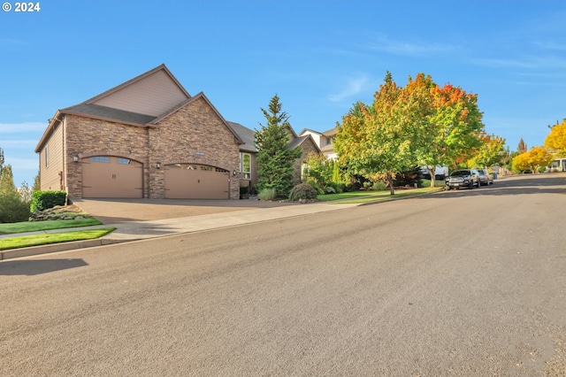 view of front of house with a garage